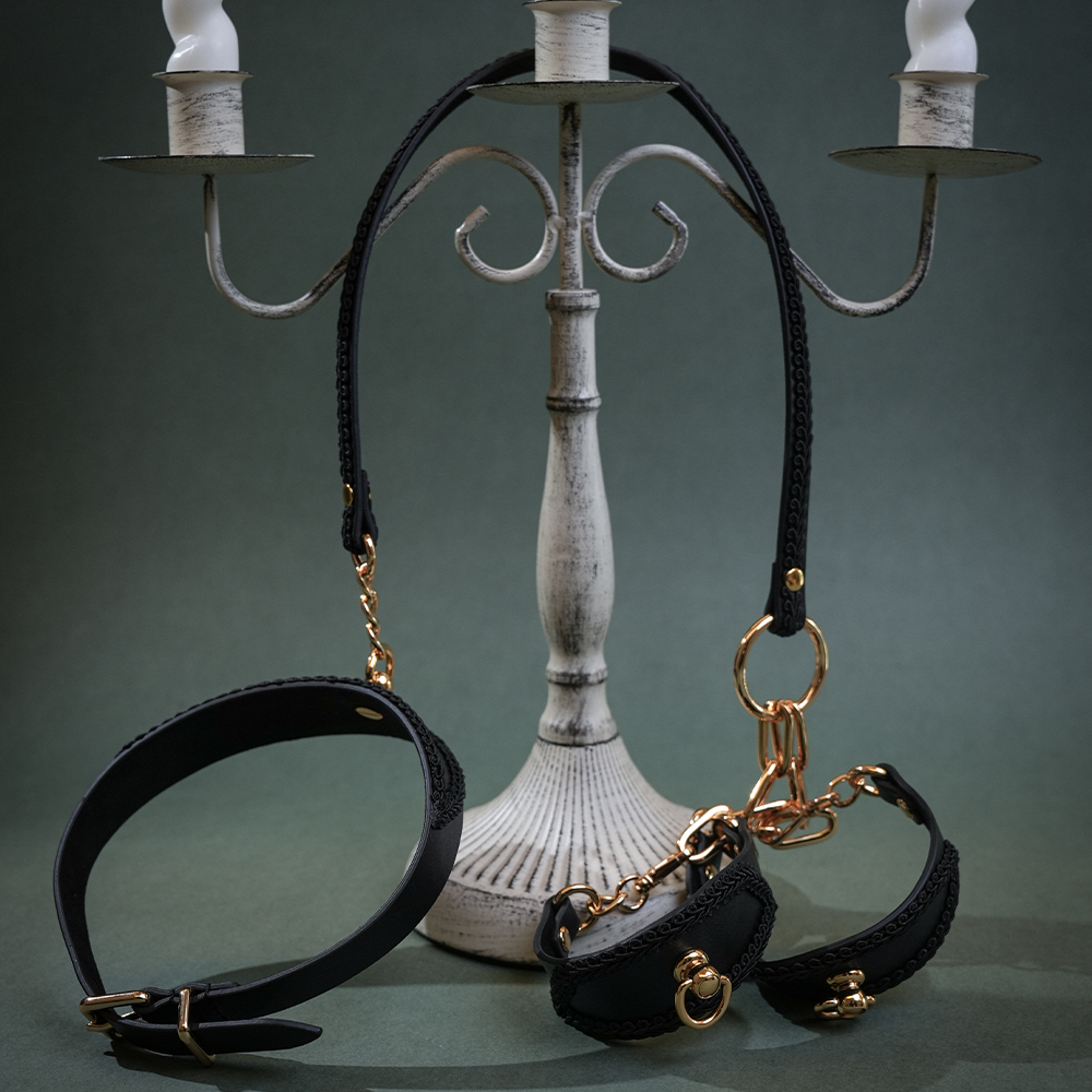 BDSM-Leine mit Metall-T-Kette